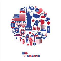 USA Independence Day July 4th Vector