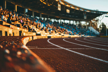 stadium and a crowd in a sports event - obrazy, fototapety, plakaty