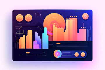 Monitor displaying a graph of sales growth and decline. A stock photo illustrating the dynamics and analysis of business performance.