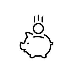 piggy bank icon with coin symbol