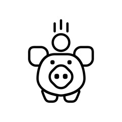 piggy bank icon with coin symbol