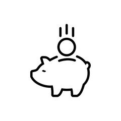 piggy bank icon with coin symbol