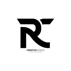 Letter Rc or Cr initial creative unique abstract monogram logo design concept