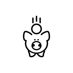 piggy bank icon with coin symbol