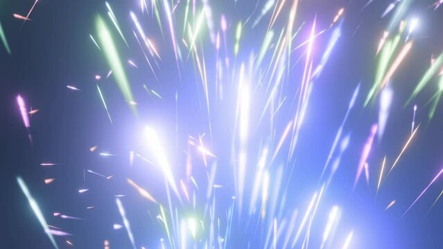 wild spr&uuml;hende bunte Funken, Feuerwerk, Funkenregen, Inferno, Silvester, pyrotechnik, Neujahr, Brand, hei&szlig;