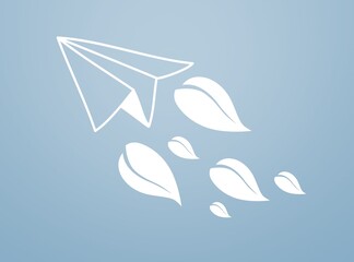 Sustainable green Aviation Fuel. airplane model with leaves