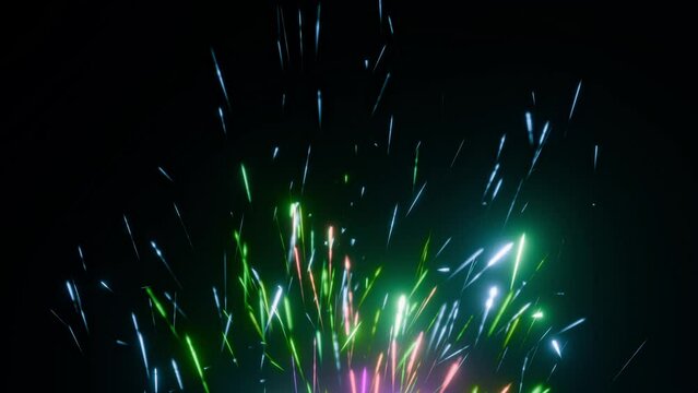 wild spr&uuml;hende bunte Funken, Feuerwerk, Funkenregen, Inferno, Silvester, pyrotechnik, Neujahr, Brand, hei&szlig;