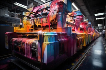 Printer dance in industrial printing creates life., generative IA