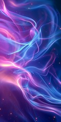 Fototapeta premium Ethereal Magic Unveiled: A Background of Light Blue and Purple in a Mystical Dance of Waves and Sparkles
