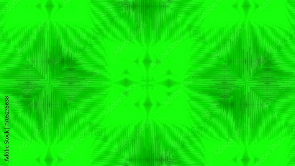 Poster abstract background with green neon lines. abstract stripes kaleidoscope loop. fast psychedelic colo