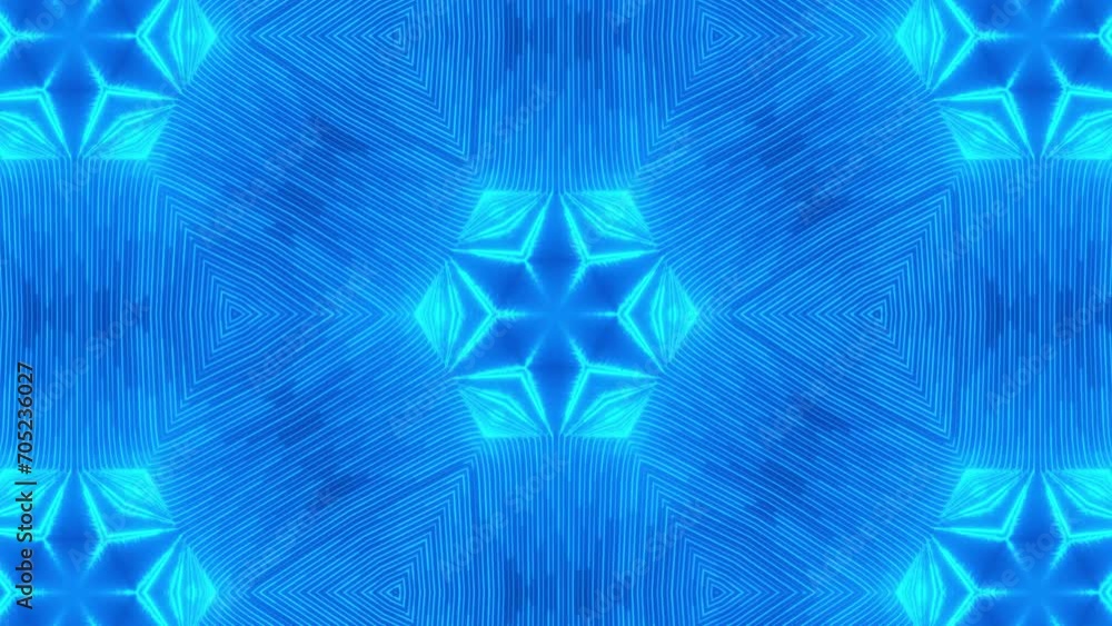 Aufkleber abstract background with blue neon lines. abstract stripes kaleidoscope loop. fast psychedelic color