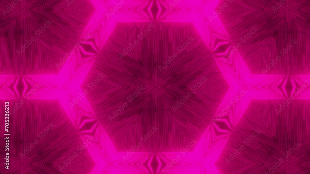 Poster abstract background with pink neon lines. abstract stripes kaleidoscope loop. fast psychedelic color
