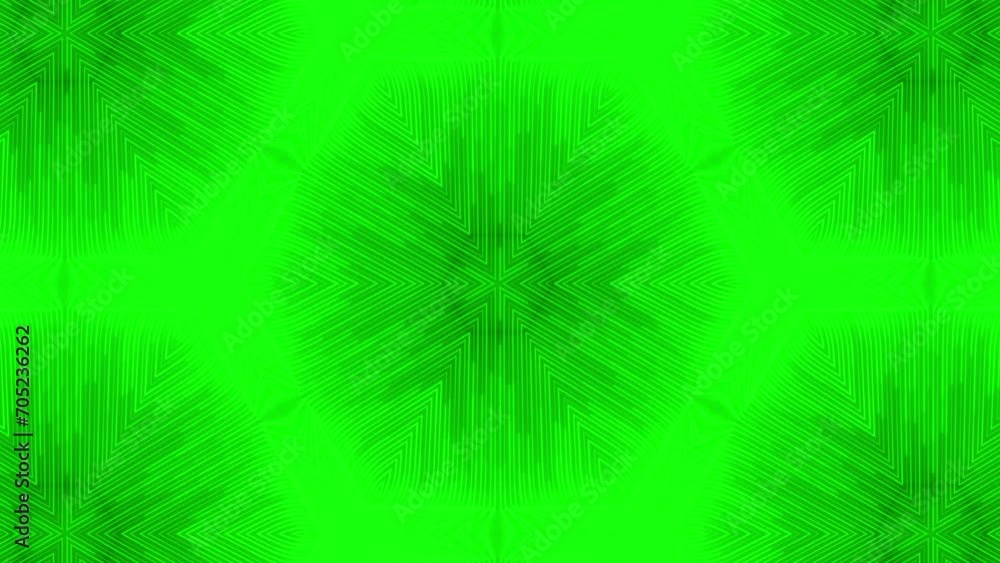 Poster abstract background with green neon lines. abstract stripes kaleidoscope loop. fast psychedelic colo