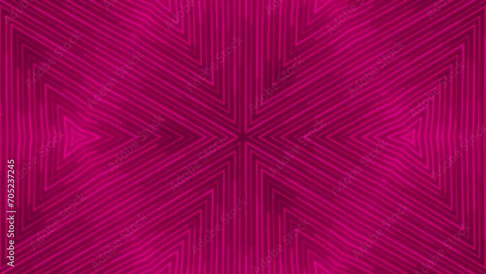 Poster abstract background with pink neon lines. abstract stripes kaleidoscope loop. fast psychedelic color