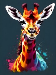 Portrait of colorful giraffe