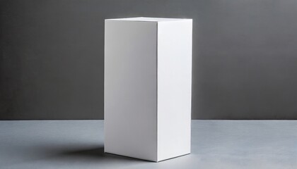 white tall rectangle blank box on grey background