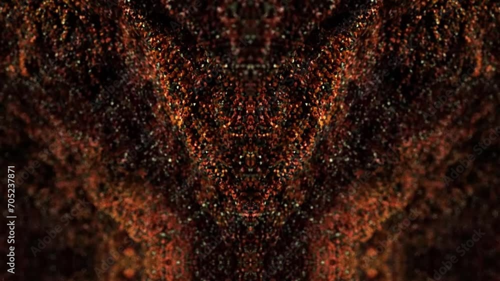 Poster luxurious flow of particles on a dark background. quicksand. whirlwinds stream of sand. fluid ink pa