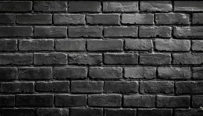 Fotobehang black brick wall as background or wallpaper or texture © William