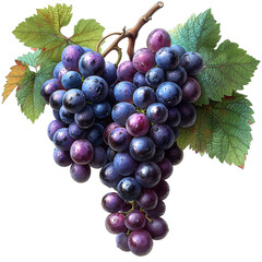 Weintrauben auf weißem Hintergrund