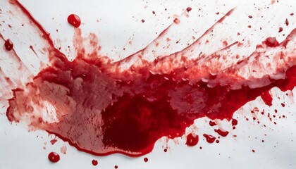 blood splatter smear stain overlay on white background - obrazy, fototapety, plakaty