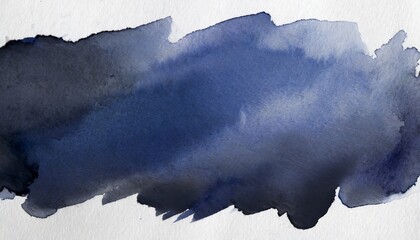 dark blue watercolor stain on a white background - obrazy, fototapety, plakaty