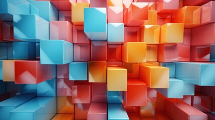 Obraz premium colorful waves abstract background in 3d render.AI generated