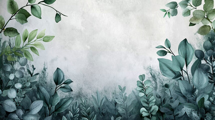Watercolor botanical frame background, Generative AI - obrazy, fototapety, plakaty