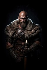 Obraz premium ancient middle age warrior man angry and violent