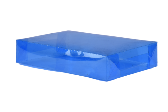 beautiful red gift box with open lid with side view and space for text on white background