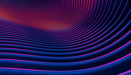 Dark 3D Render of an Abstract background. Modern shape of  blue purple glass and orange background. Digital art for wallpapers, covers or banners.