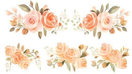 Floral frame with watercolor flowers, decorative flower background pattern, watercolor floral border background