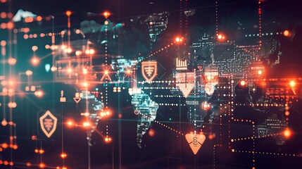 Futuristic Financial Technology Interface with Data Visualization and Digital Innovation