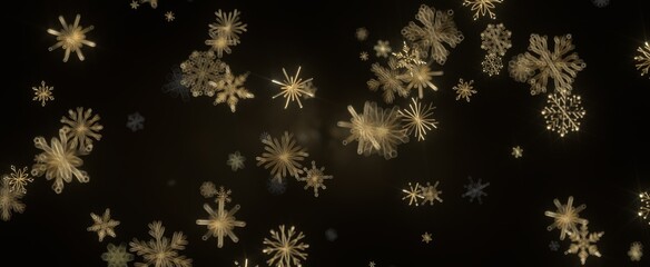 Snowflake Dance: Radiant 3D Illustration Showcasing Falling Christmas Snowflakes in Harmony