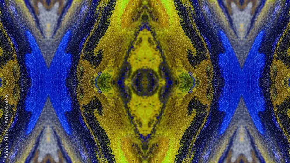 Poster abstract multicolored particles fluid isolated on black. fluid art flowing effect. psychedelic color