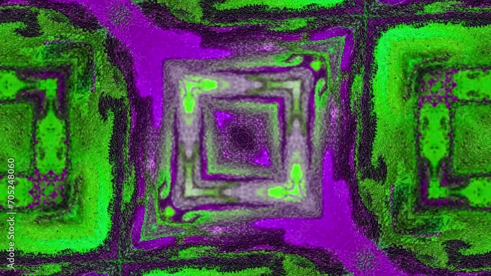Poster abstract multicolored particles fluid isolated on black. fluid art flowing effect. psychedelic color