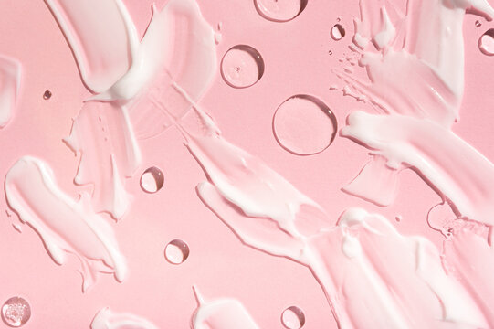 Moisturizing serum and face cream with peptides. Background of the latest technologies, peptide complex.