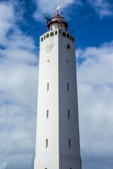 Fototapeta na wymiar lighthouse (Vuurtoren) in Noordwijk aan zee in the province of South Holland (Zuid-Holland) Netherlands (Nederland)