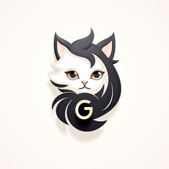 Fototapeta premium Stylized Feline Elegance in Red and Black created with Generative AI technology
