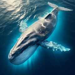 giant whale swimming in the ocean