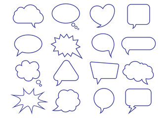 Fototapeta premium Speech bubble, speech balloon, chat bubble line art vector icon for apps and websites in flat style simple hand drawn