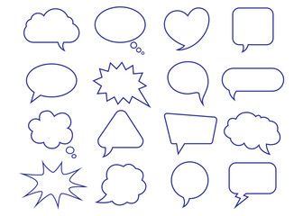 Fototapeta premium Speech bubble, speech balloon, chat bubble line art vector icon for apps and websites in flat style simple hand drawn