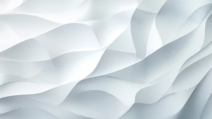 Foto op Canvas Abstract White Paper Waves - Contemporary Design created with Generative AI technology © Fernando Cortés
