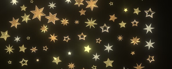 Celestial Extravaganza: 3D Illustration Captures the Beauty of Falling Stars