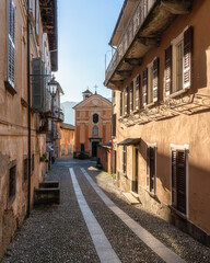 Scenic late afternoon sight in Orta San Giulio during fall season. Province of Novara, Piedmont,...