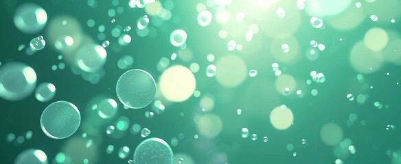 glossy  mint background  and it has been swirled into a circular pattern. There are small air bubbles trapped in the paint, which adds  texture 