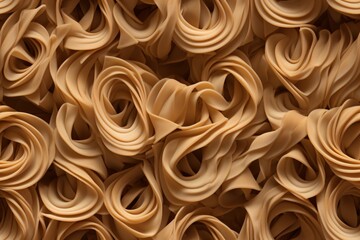 Close-up image of tan pasta noodles