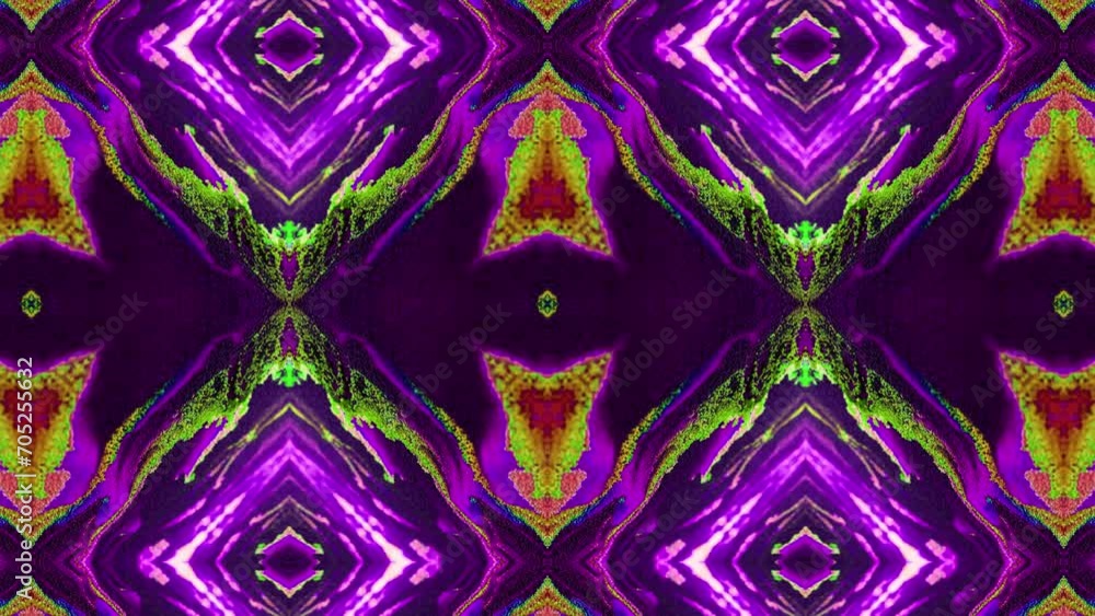 Poster abstract multicolored particles fluid isolated on black. fluid art flowing effect. psychedelic color