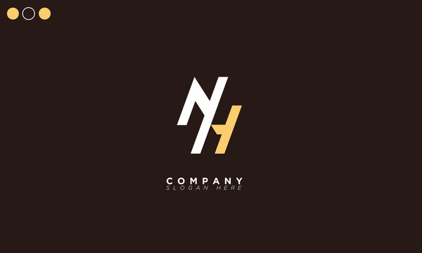 NH Alphabet letters Initials Monogram logo HN, N and H