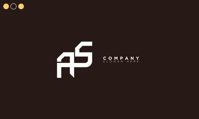 Fototapeta premium AS Alphabet letters Initials Monogram logo SA, A and S