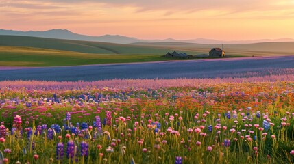 A blissful color palette painted by vast flower fields
